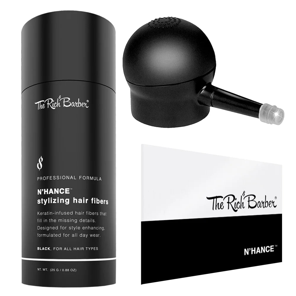 N'Hance™ Pro Barber Kit I - 3-In-1 Hair Building Fibers & Application Set